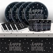 Black Glitz 13th Birthday Party Pack (Starter) | Party Save Smile