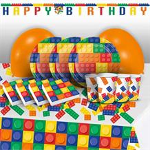 Building Block 8 to 48 Guest Premium Party Pack - Tableware | Balloons | Decoration