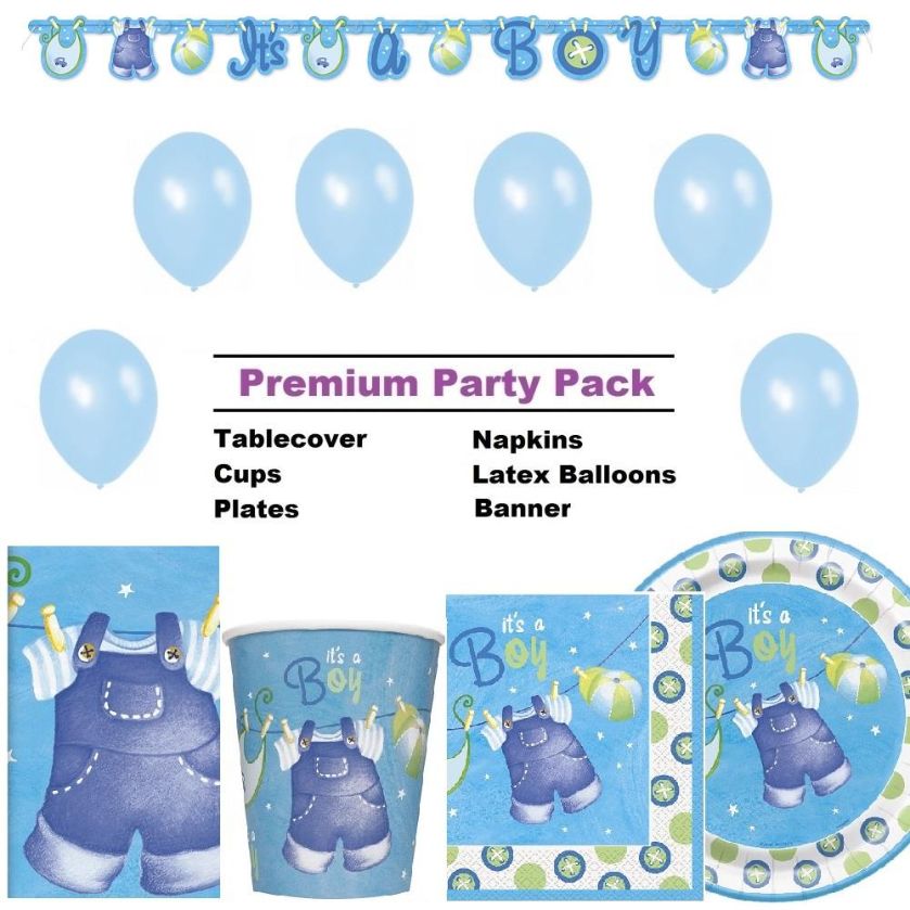 Blue Clothesline Baby Shower Supplies  Balloons 