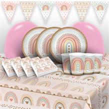 Boho Rainbow Party 8 to 48 Guest Premium Party Pack - Tableware | Balloons | Decoration