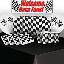 Chequered Flag Racing 8 to 48 Guest Premium Party Pack - Tableware | Balloons | Decoration
