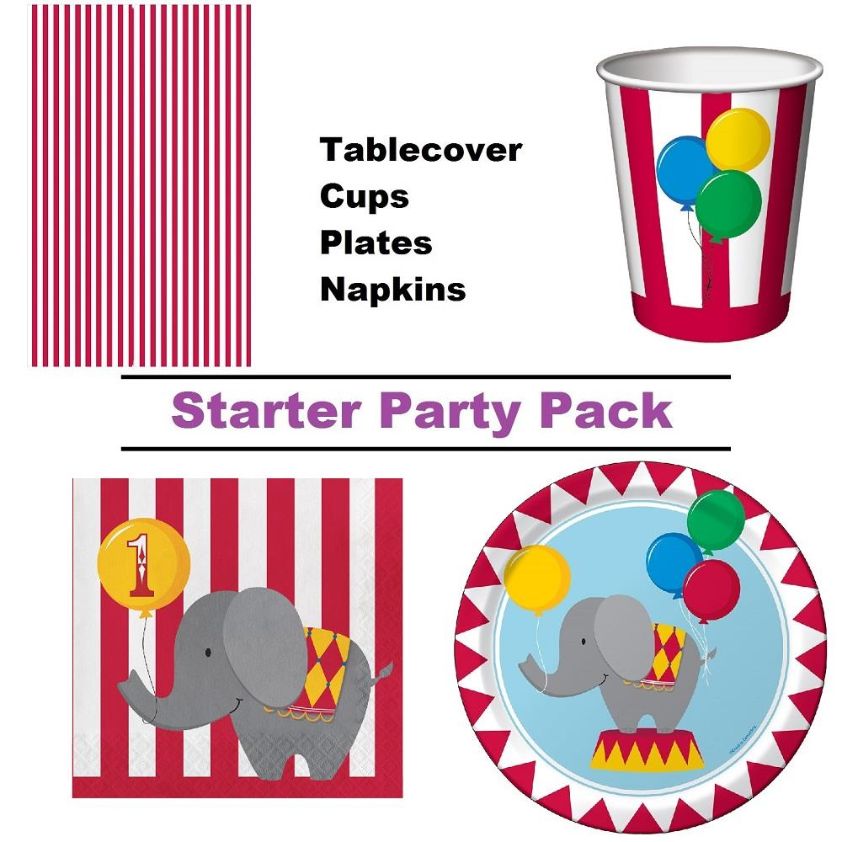 Circus Time 1st Birthday Party 8 To 48 Guest Starter Party Pack