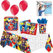 DC Super Hero Girls 8 to 48 Guest Premium Party Pack - Tableware, Balloons & Decorations