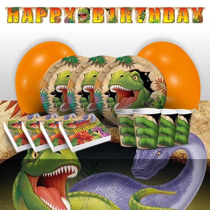 Dinosaur Blast T-Rex 8 to 48 Guest Premium Party Pack - Tableware | Balloons | Decoration
