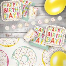 Doughnut | Donut Sprinkles 8 to 48 Guest Premium Party Pack - Tableware | Balloons | Decoration