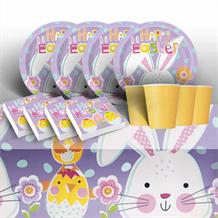 Easter | Rabbits | Lilac 8 to 48 Guest Starter Party Pack - Tablecover | Cups | Plates | Napkins