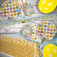 Emoji Icon 8 to 48 Guest Premium Party Pack - Tableware | Balloons | Decoration