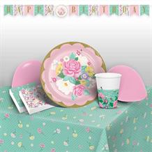 Floral Tea Party 8 to 48 Guest Premium Party Pack - Tableware | Balloons | Decoration