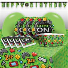 Gaming | Game On 8 to 48 Guest Premium Party Pack - Tableware | Balloons | Decoration