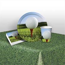 Golf 8 to 48 Guest Starter Party Pack - Tablecover | Cups | Plates | Napkins