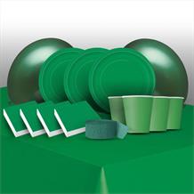 Green Solid Coloured 8 to 48 Guest Premium Party Pack - Tableware | Balloons | Decoration