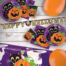 Happy Halloween Party 8 to 48 Guest Premium Party Pack - Tableware | Balloons | Decoration