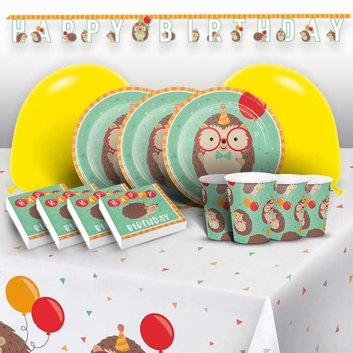 Hedgehog Happy Birthday Party 8 to 48 Guest Premium Party Pack - Tableware | Balloons | Decoration
