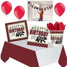 Lumberjack Bear Off 8 to 48 Guest Premium Party Pack - Tableware, Balloons & Decorations