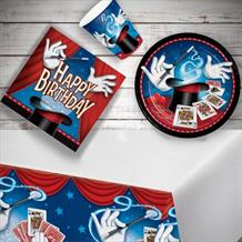 Magic Party 8 to 48 Guest Starter Party Pack - Tablecover | Cups | Plates | Napkins