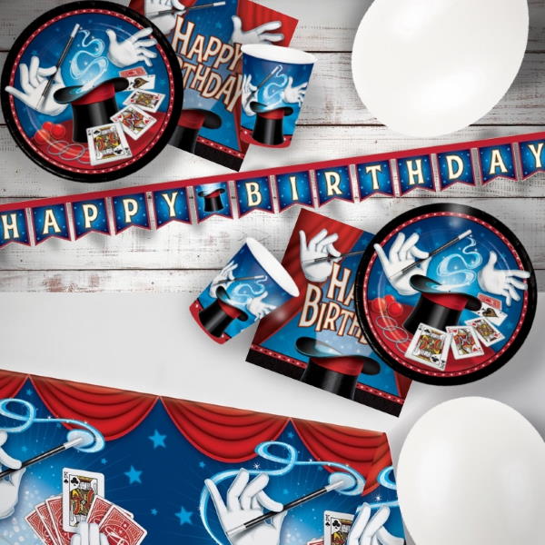 Magic Party 8 to 48 Guest Premium Party Pack - Tableware | Balloons | Decoration