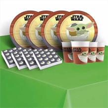 Mandalorian | Star Wars Party 8 to 48 Guest Starter Party Pack - Tablecover | Cups | Plates | Napkins