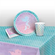 Mermaid Shine 8 to 48 Guest Starter Party Pack - Tablecover | Cups | Plates | Napkins