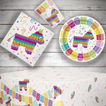 Mexican Fiesta 8 to 48 Guest Starter Party Pack - Tablecover | Cups | Plates | Napkins