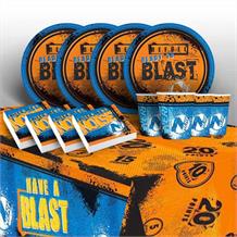 Nerf 8 to 48 Guest Starter Party Pack - Tablecover, Cups, Plates Napkins