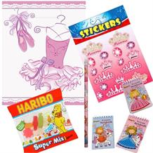 Pink Ballerina Ready Filled Party Bag with Sweets, Stickers + 2 Favours