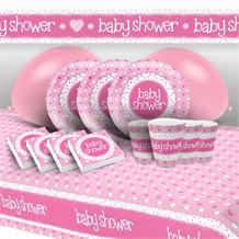 Pink Polka Dot Baby Shower 8 to 48 Guest Premium Party Pack - Tableware | Balloons | Decoration