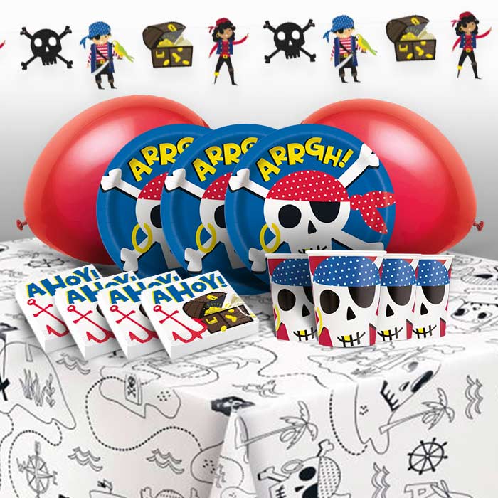 Pirate Party 8 to 48 Guest Premium Party Pack - Tableware | Balloons | Decoration
