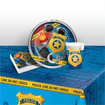 Police Party 8 to 48 Guest Starter Party Pack - Tablecover | Cups | Plates | Napkins