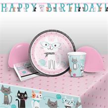Purrfect Cat Happy Birthday Party 8 to 48 Guest Premium Party Pack - Tableware | Balloons | Decoration