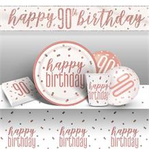 Rose Gold 90th Birthday Party Pack (Premium) | Party Save Smile