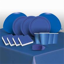 Royal Blue Solid Colour 8 to 48 Guest Premium Party Pack - Tableware | Balloons | Decoration
