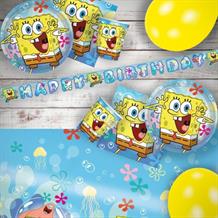 SpongeBob SquarePants 8 to 48 Guest Premium Party Pack - Tableware | Balloons | Decoration