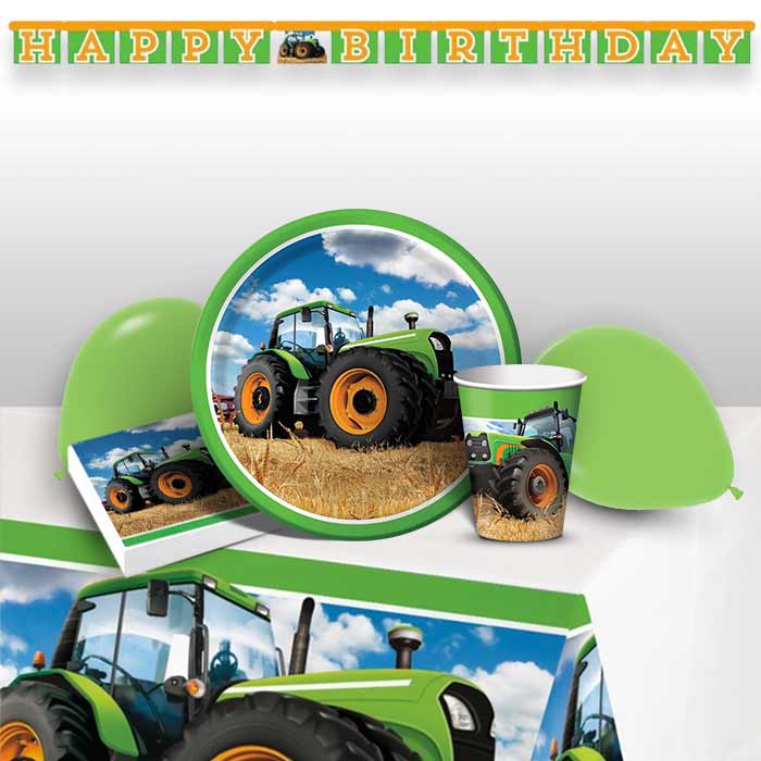 Tractor Time 8 to 48 Guest Premium Party Pack - Tableware | Balloons | Decoration