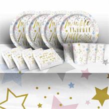 Twinkle Twinkle Little Star 1st Birthday 8 to 48 Guest Starter Party Pack - Tablecover | Cups | Plates | Napkins