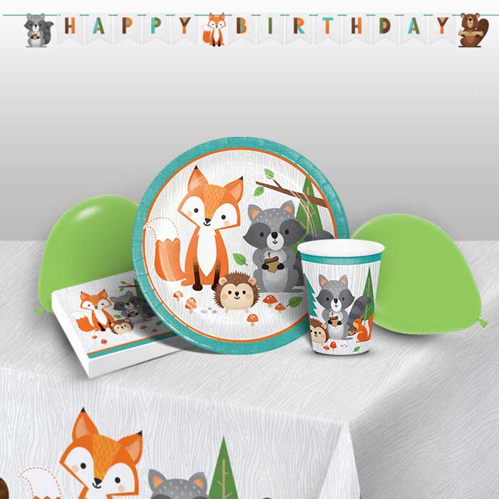 Woodland Animals Birthday Party Pack (Premium) | Party Save Smile