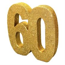 Gold Glitter Number | Age 60 Table Centrepiece | Decoration