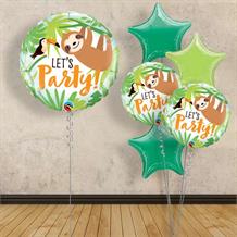 Inflated with Helium Let’s Party Sloth 18" Foil Balloon-Collect from Store Only
