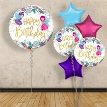 Inflated with Helium Happy Birthday Fairies 18" Foil Balloon-Collect from Store Only