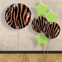 Inflated with Helium Tiger | Stripes Print 18" Foil Balloon-Collect from Store Only