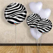 Inflated with Helium Zebra Print 18" Foil Balloon-Collect from Store Only
