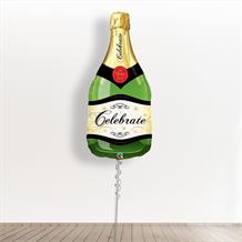 Inflated with Helium Celebrate Champagne Bottle Shaped Giant 39" Foil Balloon-Collect from Store Only