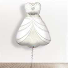 Inflated with Helium Wedding | Bride Dress Shaped Giant 38" Foil Balloon-Collect from Store Only