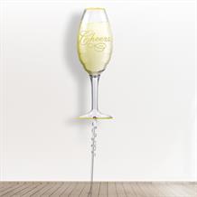 Inflated with Helium Champagne Glass Giant 38" Foil Balloon-Collect from Store Only