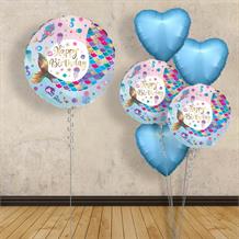 Inflated with Helium Mermaid Tail Happy Birthday 18" Foil Balloon-Collect from Store Only