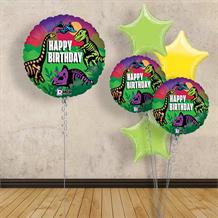 Inflated with Helium Jurassic Dinosaur Happy Birthday 18" Foil Balloon-Collect from Store Only