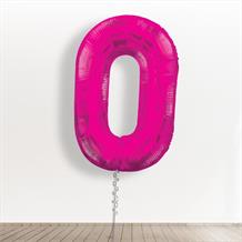 Inflated with Helium Pink Giant Number 0 Balloon-Collect from Store Only