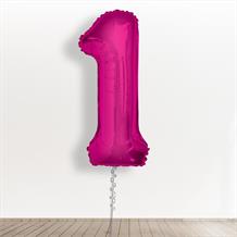 Inflated with Helium Pink Giant Number 1 Balloon-Collect from Store Only