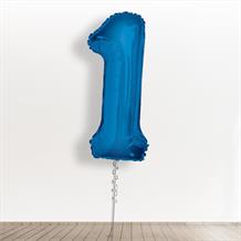 Inflated with Helium Blue Giant Number 1 Balloon-Collect from Store Only