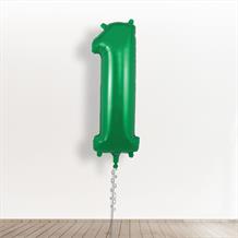 Inflated with Helium Dark Green Giant Number 1 Balloon-Collect from Store Only