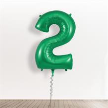 Inflated with Helium Dark Green Giant Number 2 Balloon-Collect from Store Only